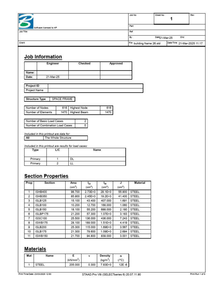 Building Frame Report 2 | PDF | Structural Engineering | Mechanical ...