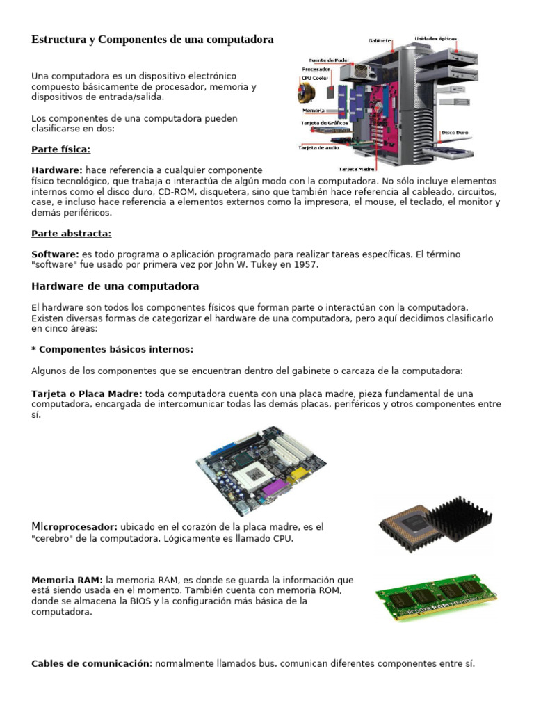 Estructura y Componentes de Una Computadora | PDF | Hardware de la ...
