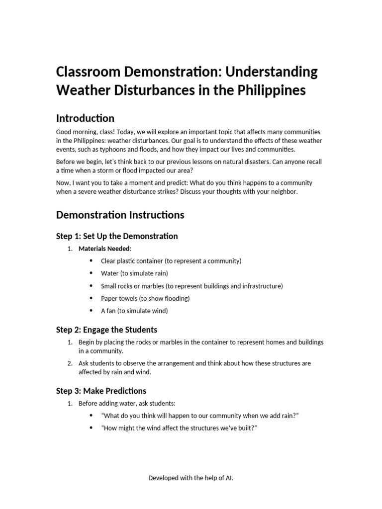 Weather Disturbance Demonstration in the Philippines | PDF | Tropical ...