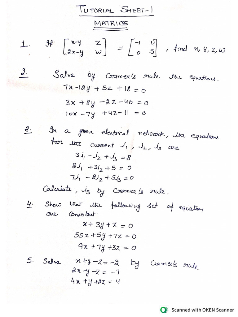 Tutorial Sheet - 1 | PDF