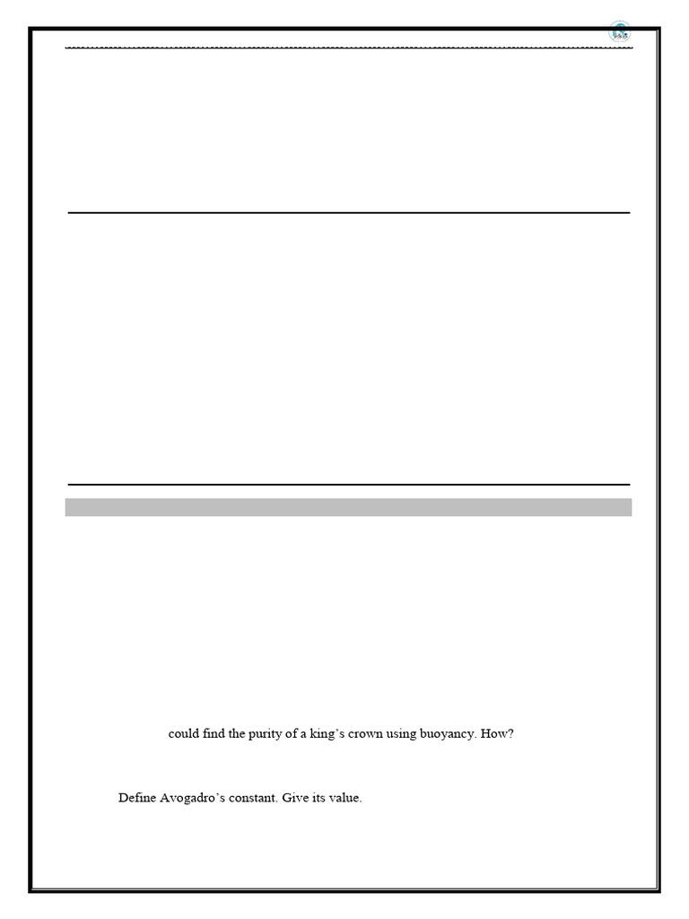 Class 9 Science Paper 1 | PDF | Water | Mass