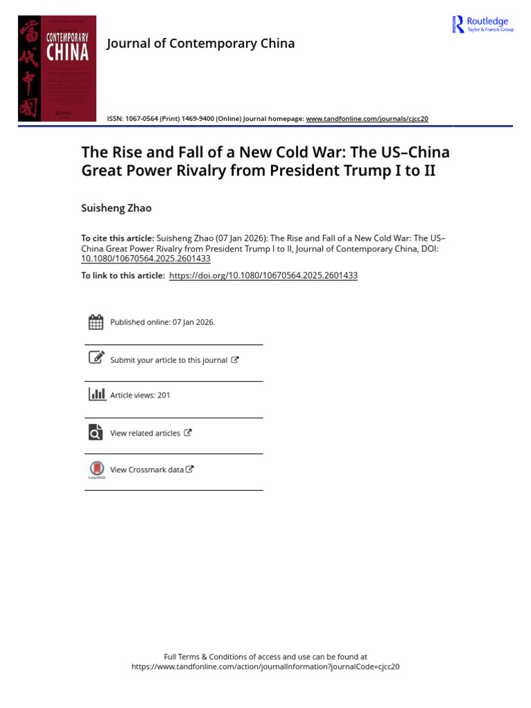 The Rise and Fall of a New Cold War The US China Great Power Rivalry ...