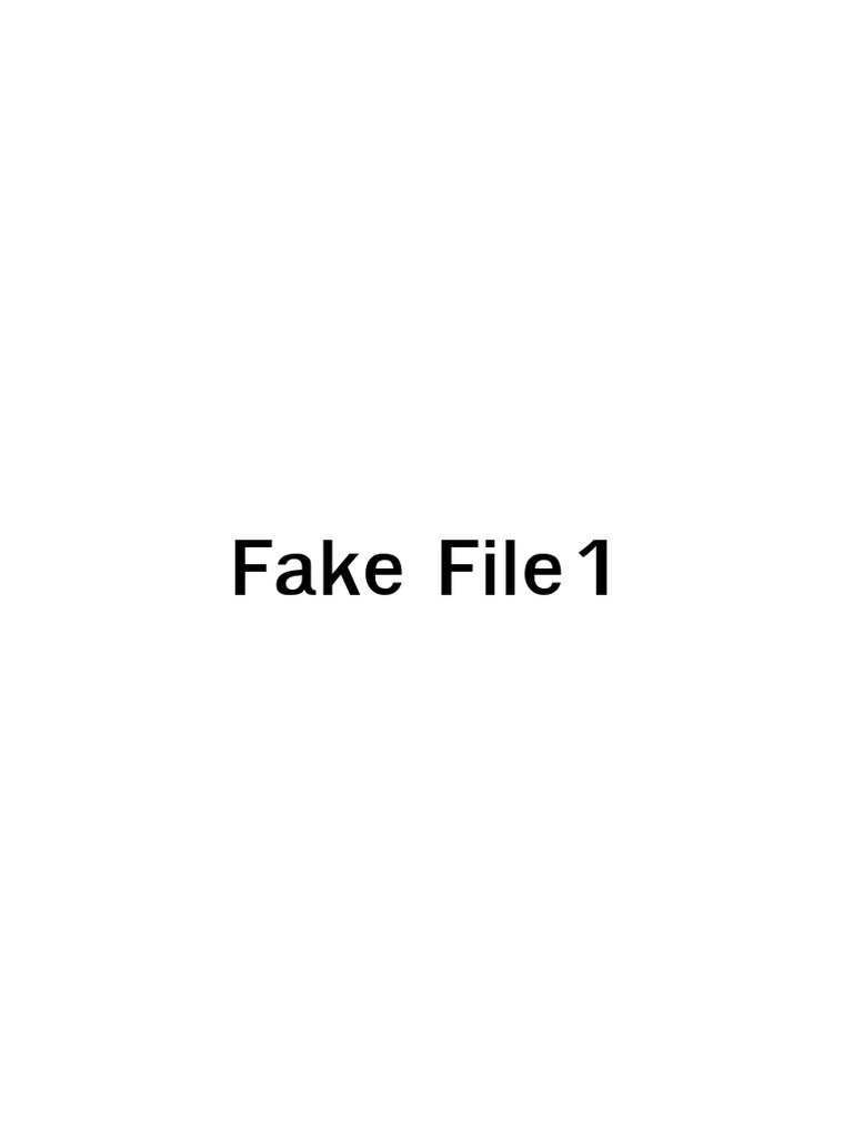 Fake File1 | PDF