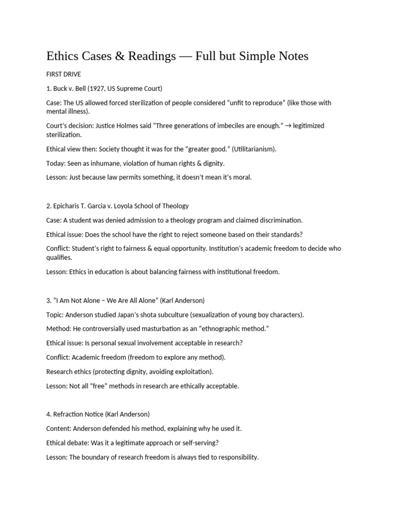 Ethics Cases | PDF | Morality | Human Rights