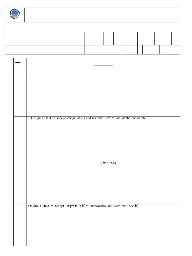 TFC Tutorial Sheet-1 | PDF