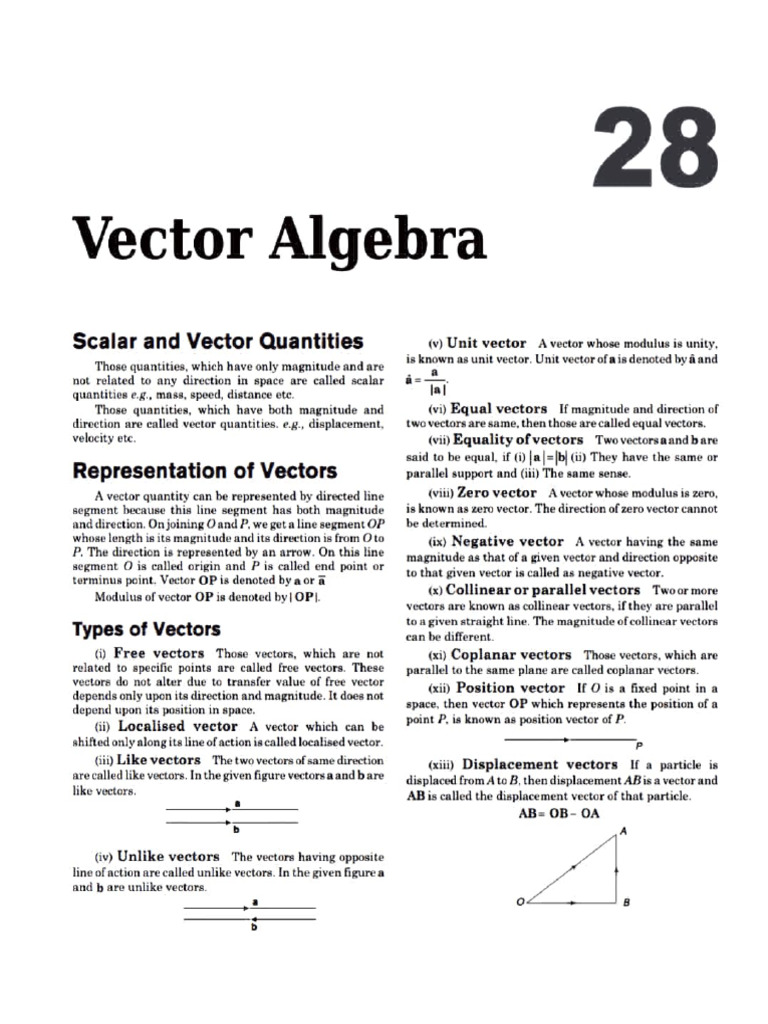 Vector Algebra (Theory) | PDF | Euclidean Vector | Tetrahedron