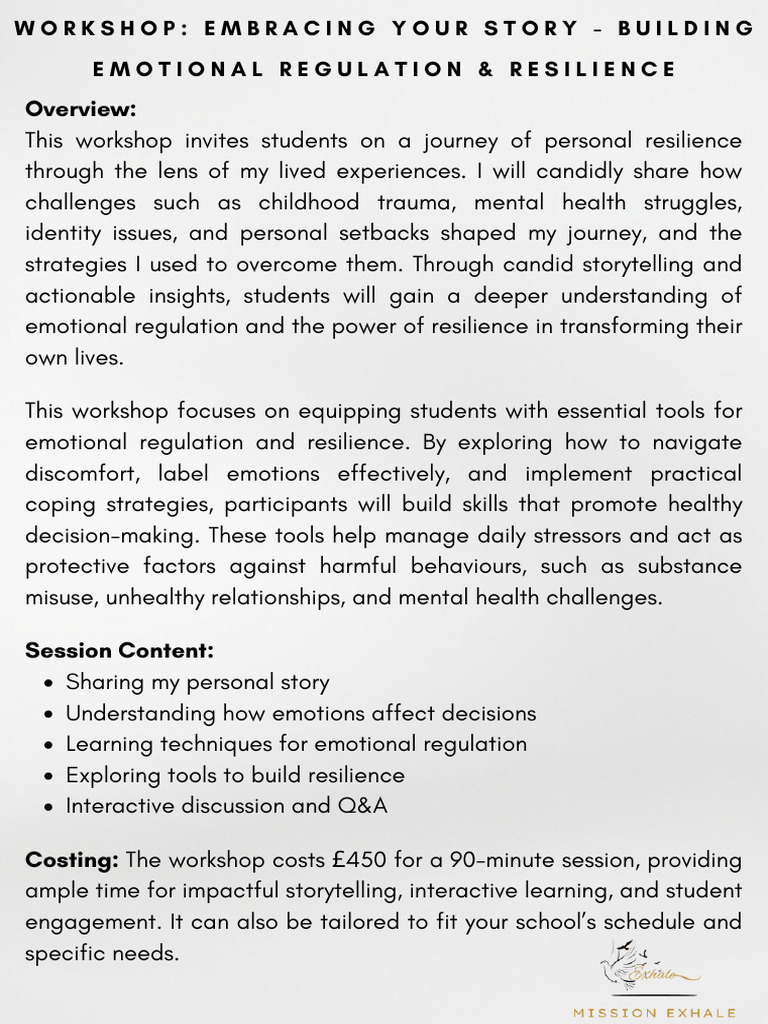 Workshop - Emotional Regulation & Storytelling | PDF