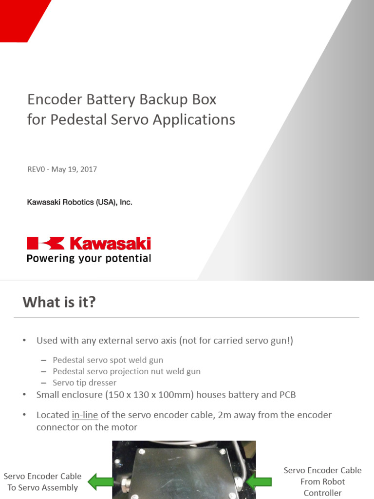 Kawasaki Encoder Battery Backup Box | PDF | Electronics | Equipment