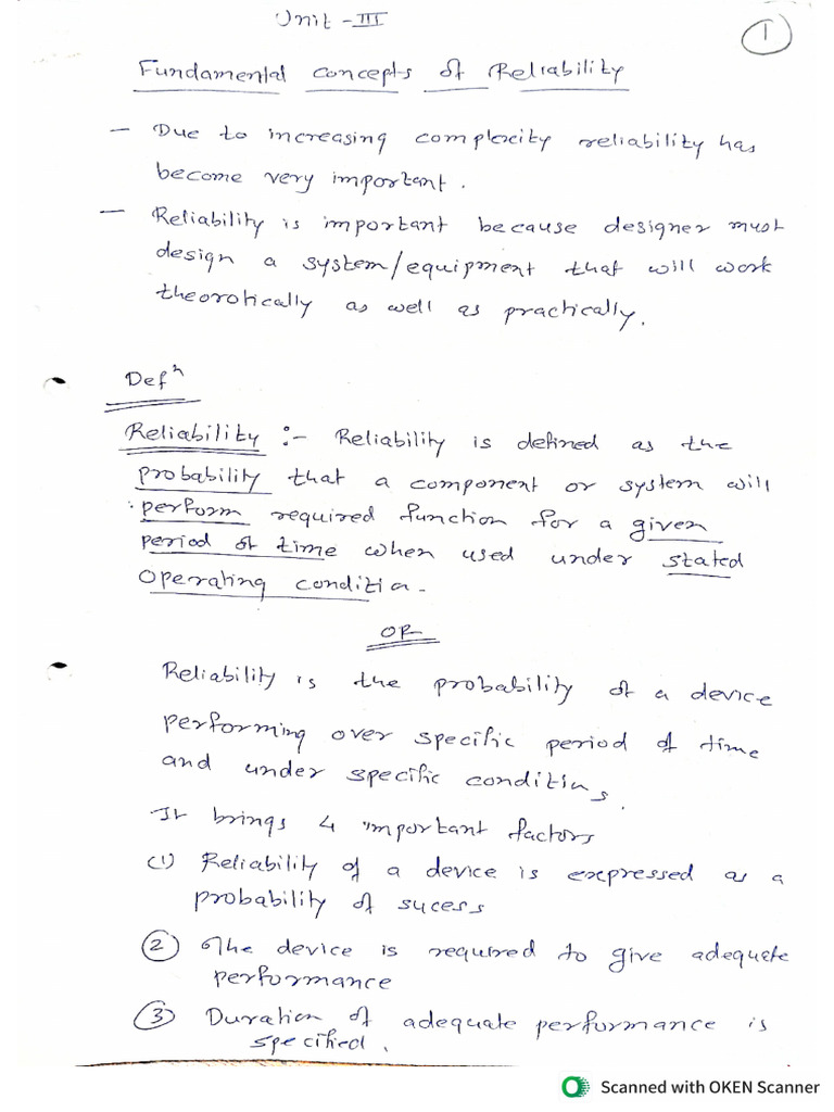 Fundamental Concepts of Reliability | PDF