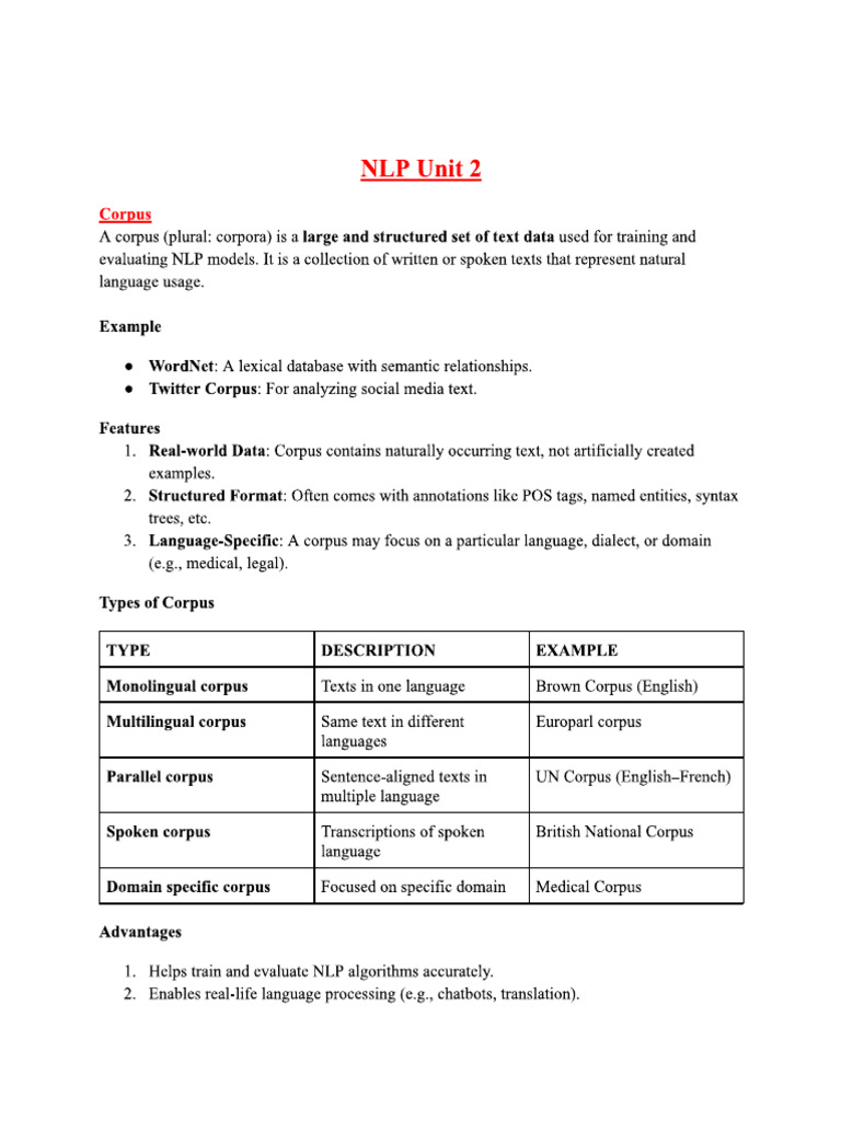 NLP Unit 2 | PDF
