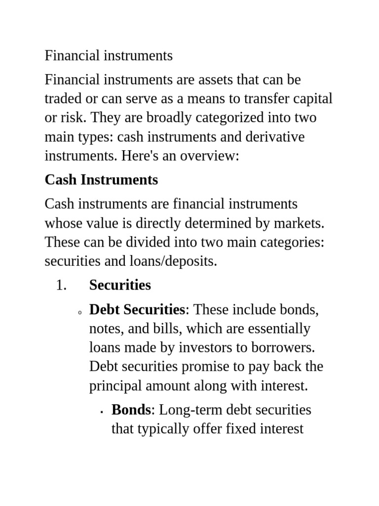 4.financial Instruments | PDF | Derivative (Finance) | Securities (Finance)