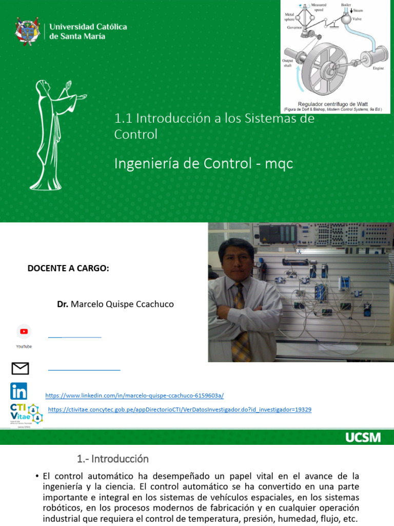 2025 - 1 - Introduccion A Los Sistemas de Control | PDF | Sistema ...
