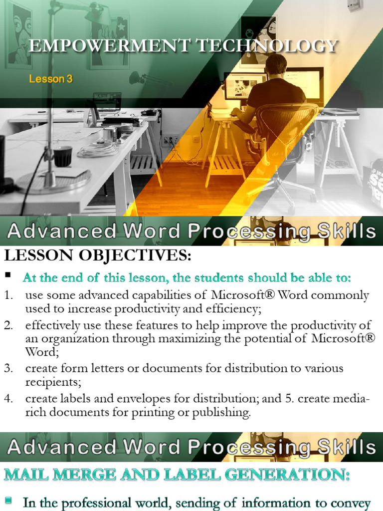 Advanced Word Processing | PDF | Digital Technology | Computing