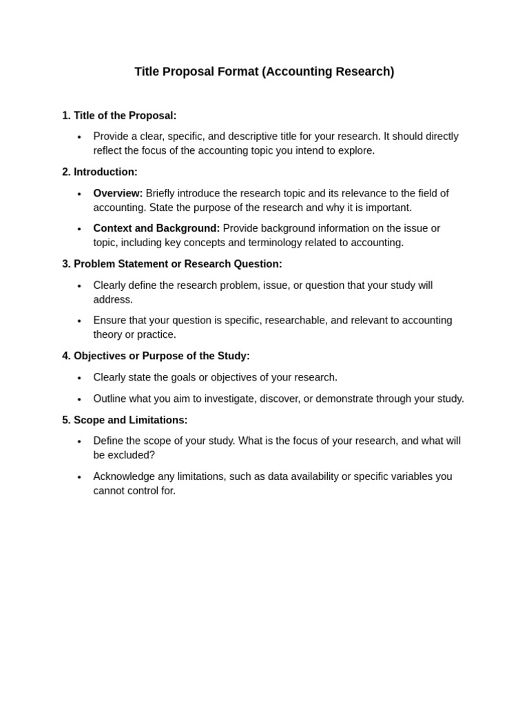 Title Proposal Format | PDF