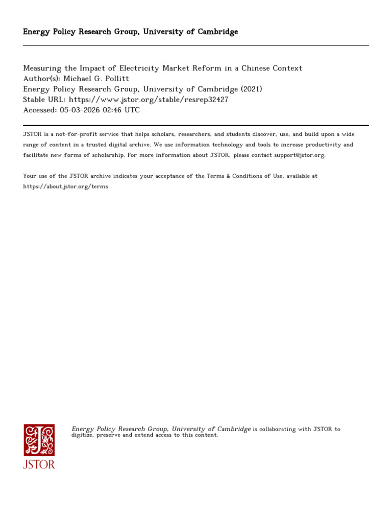 Pollitt MeasuringImpactElectricity 2021 | PDF | Business Economics ...