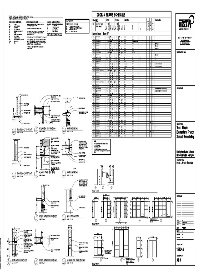 15104a Ad1 Door Schedule | PDF
