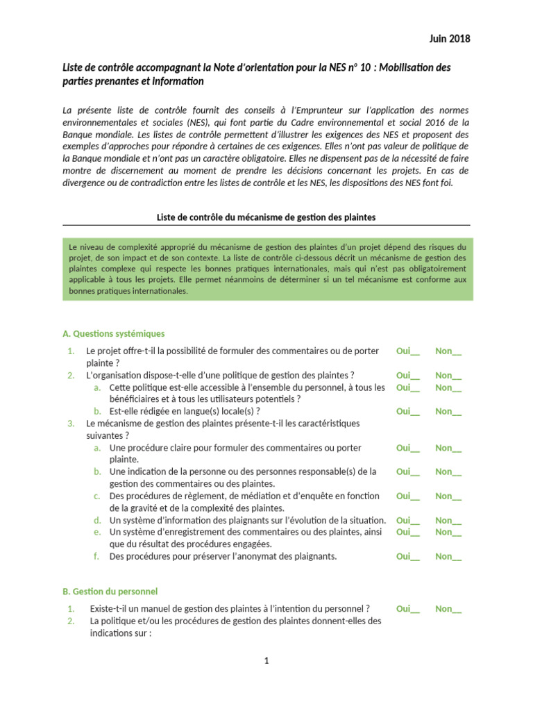 Es F Checklist Ess 10 GR M French | PDF | Banques