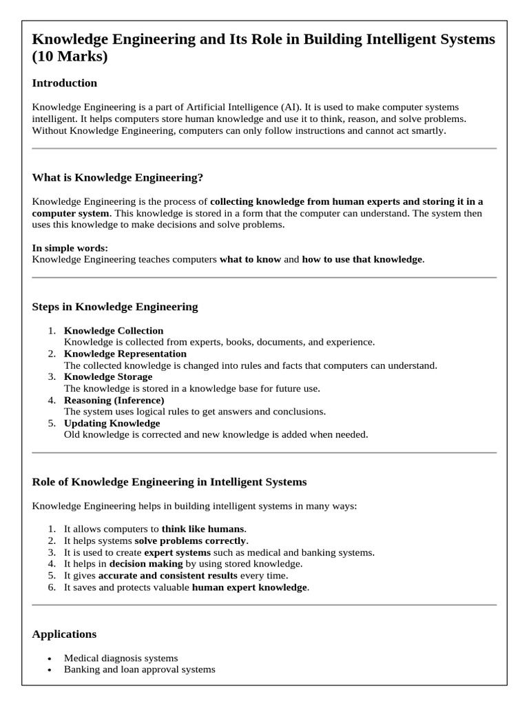 Knowledge Engineering and Its Role in Building Intelligent Systems ...