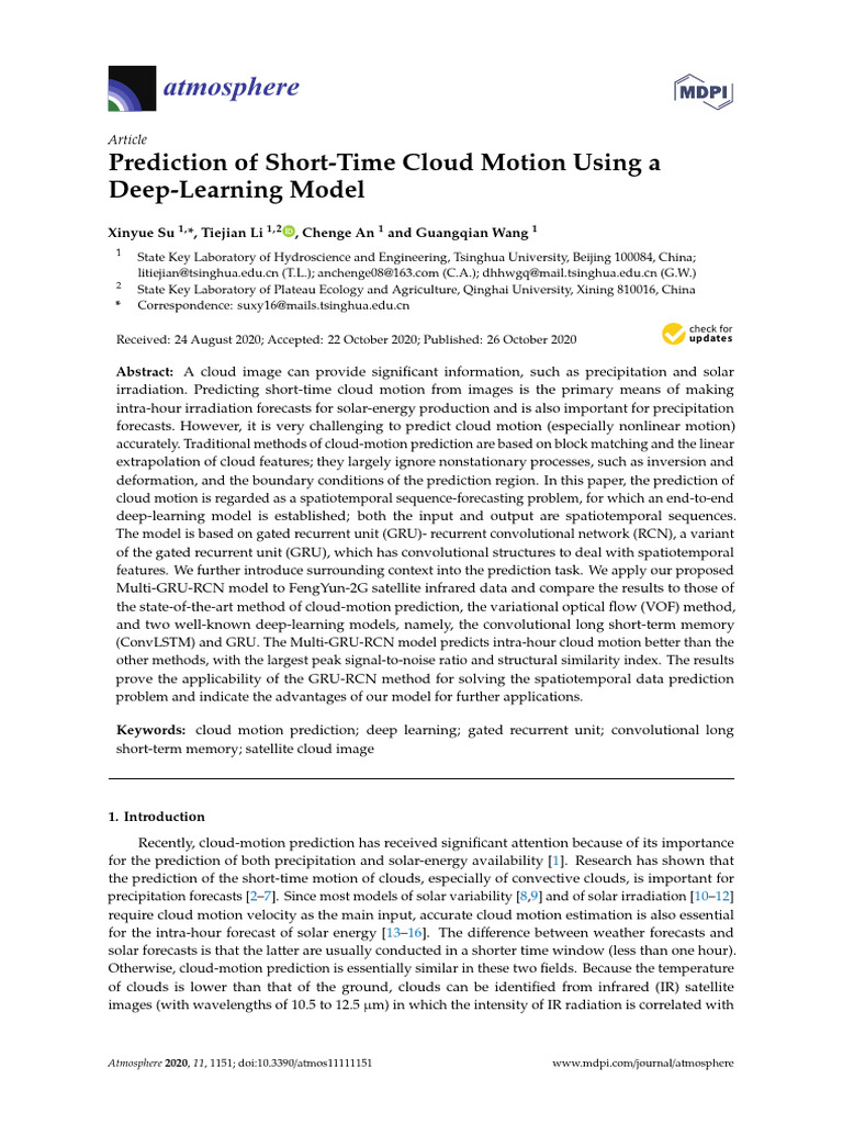 Atmosphere 11 01151 v2 | PDF | Mean Squared Error | Deep Learning