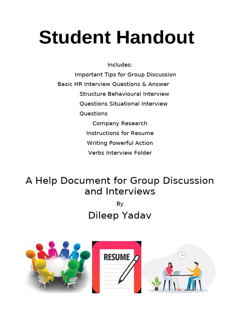 Student Handout September 2023 | PDF | Job Interview | Body Language