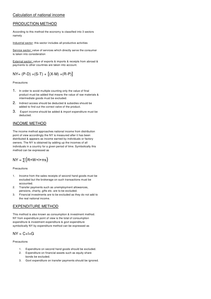 Calculation of National Income | PDF | Measures Of National Income And ...