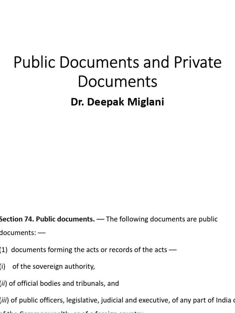 Public Documents and Private Documents | PDF | Legal Documents | Justice