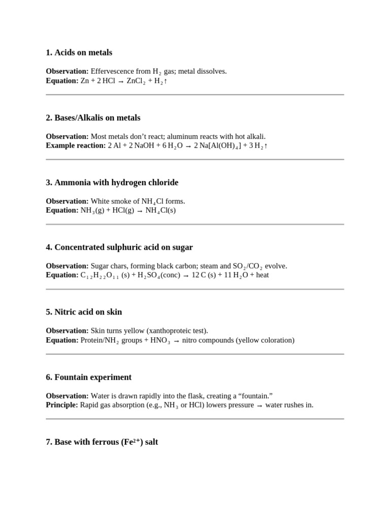 Acids Base and Salts Revision Answers | PDF | Nitric Acid | Salt ...