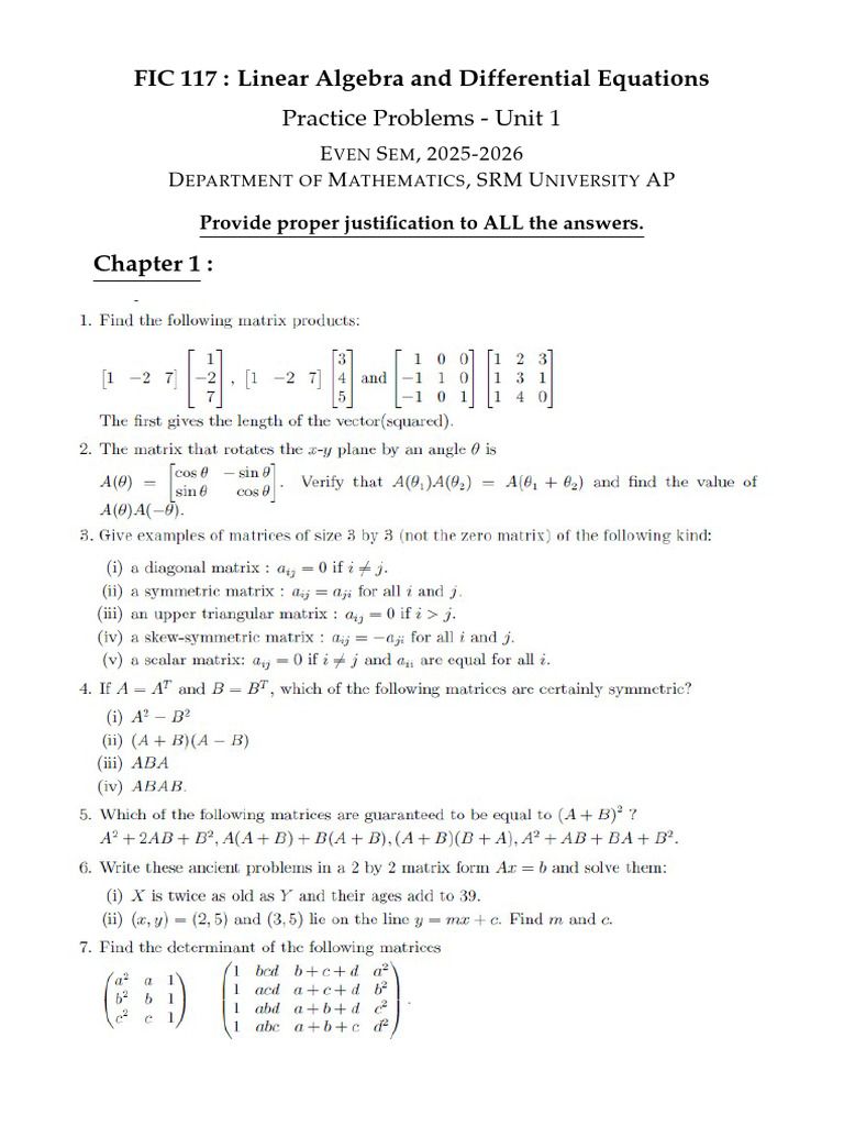 FIC 117 Practice Problems - Unit 1-1 | PDF