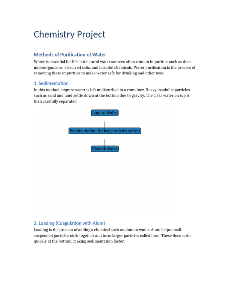 Water Purification Chemistry Project | PDF