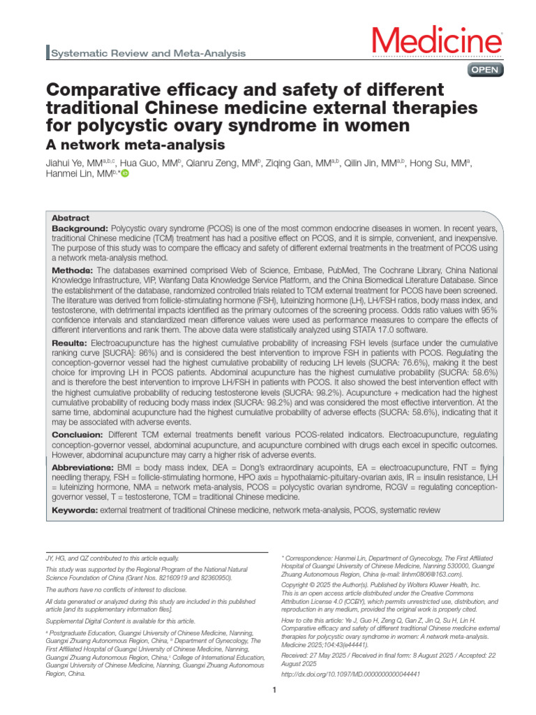 Comparative Efficacy and Safety Tradional Methods in PCOS Netmeta | PDF ...