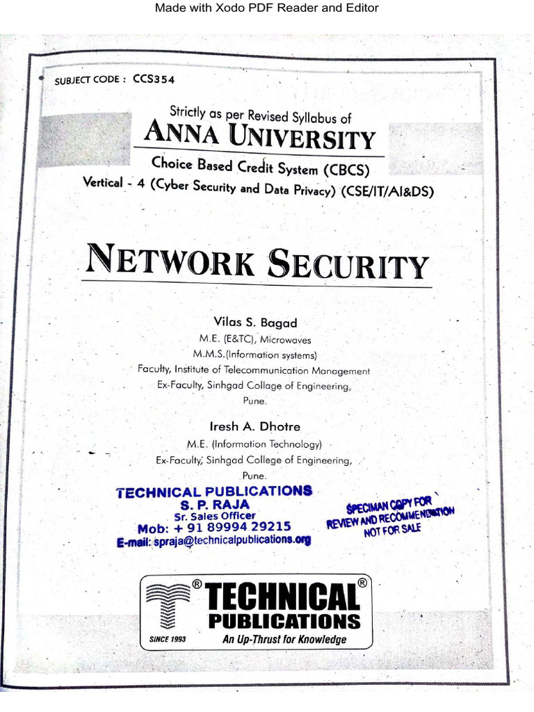 CCS354 NETWORK SECURITY 317734166 Network Security Unit 1 | PDF ...