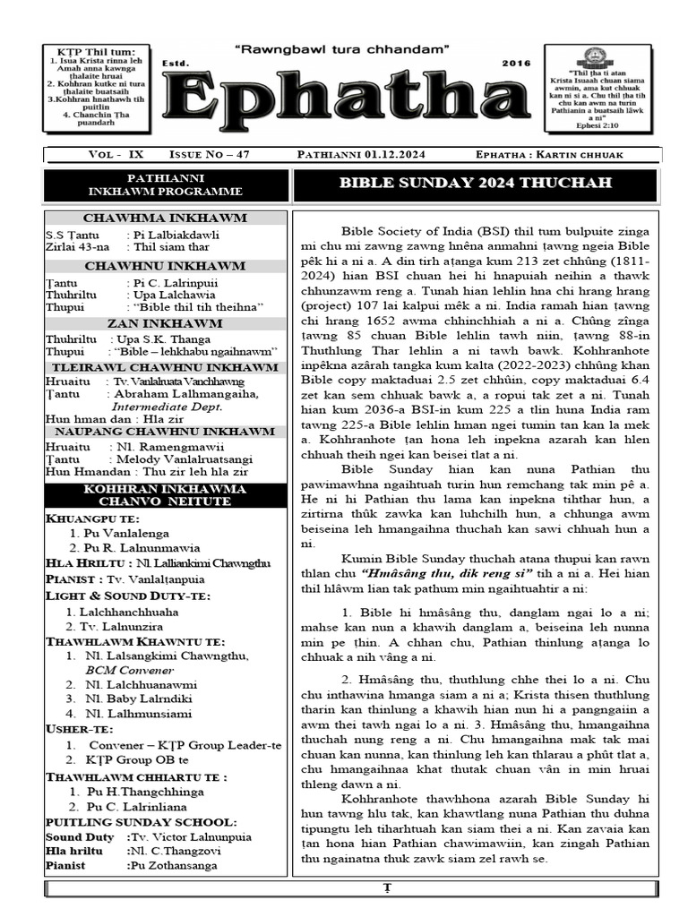 Ephatha Ni 01.12.2024 | PDF