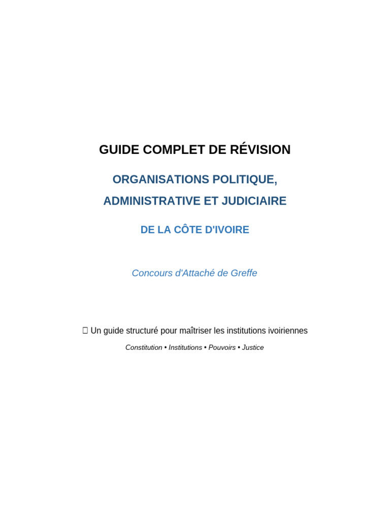 Guide Organisations Politique Administrative Judiciaire | PDF ...