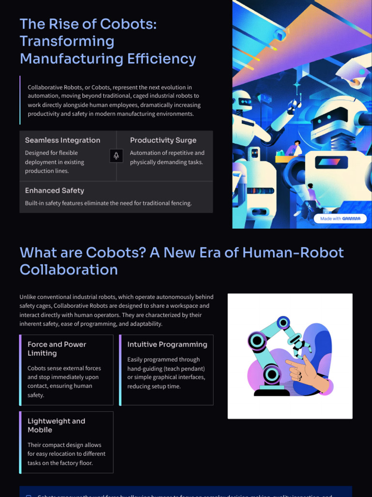 The Rise of Cobots Transforming Manufacturing Efficiency | PDF | Robot ...