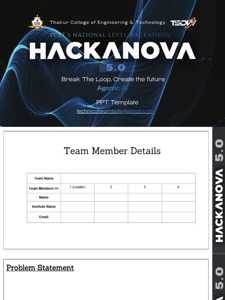 Hackanova 5.0 (Software) - PPT Template | PDF