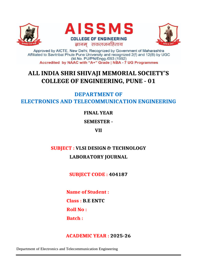 vlsi manual 2025-26 | PDF | Vhdl | Hardware Description Language