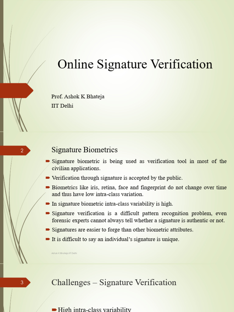 Online Signature Verification | PDF | Biometrics | Signature