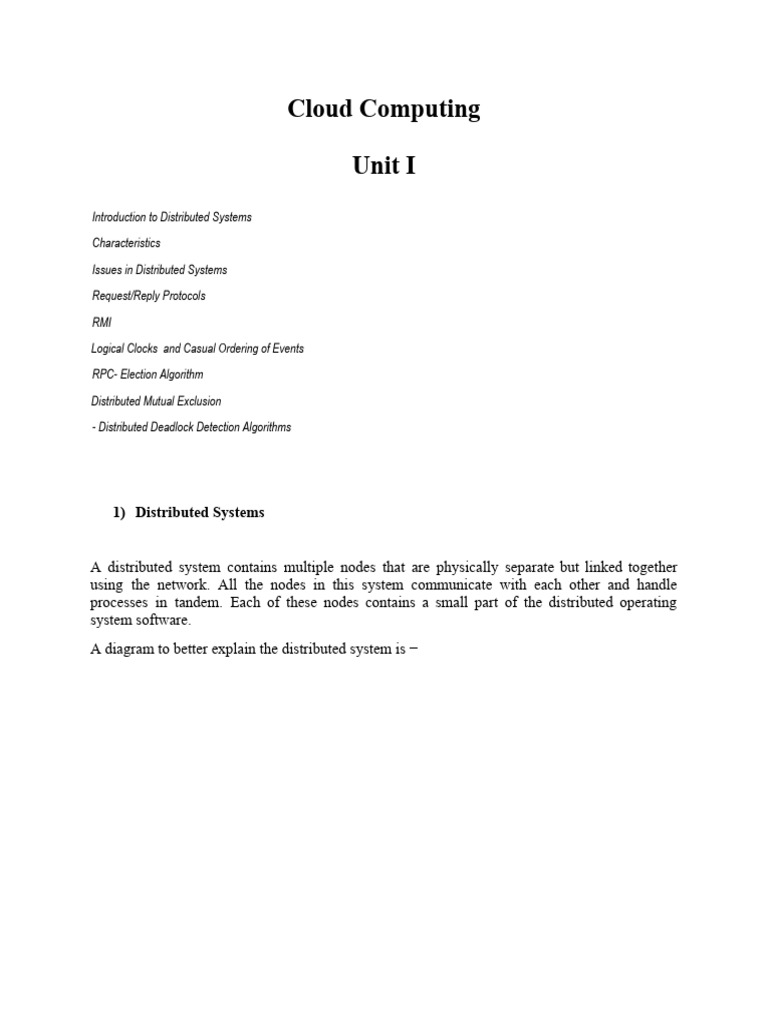 Unit 1 | PDF | Distributed Computing | Client–Server Model