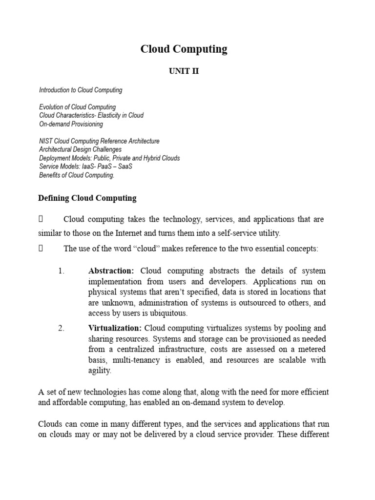 Unit 2 | PDF | Cloud Computing | Software As A Service