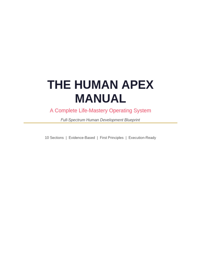 Human Apex Manual (1) | PDF | Sleep | Body Language