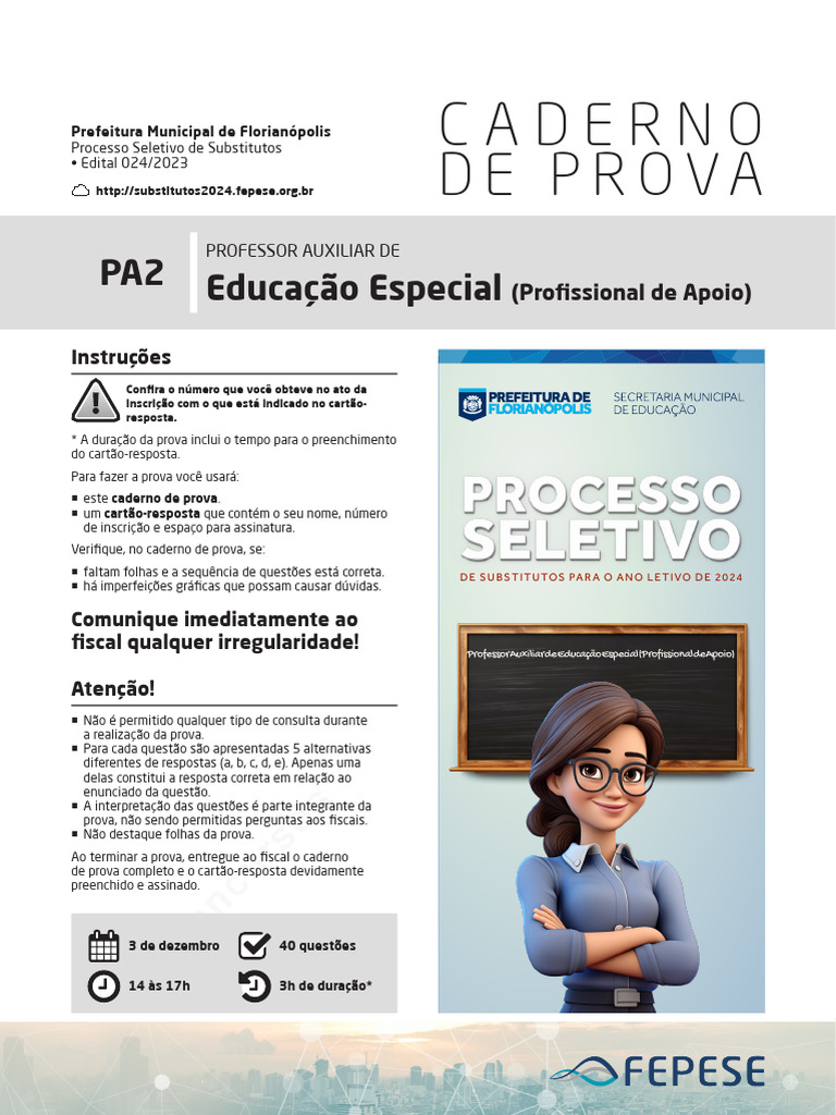 Professor Auxiliar de Educacao Especial Profissional de Apoio | PDF ...