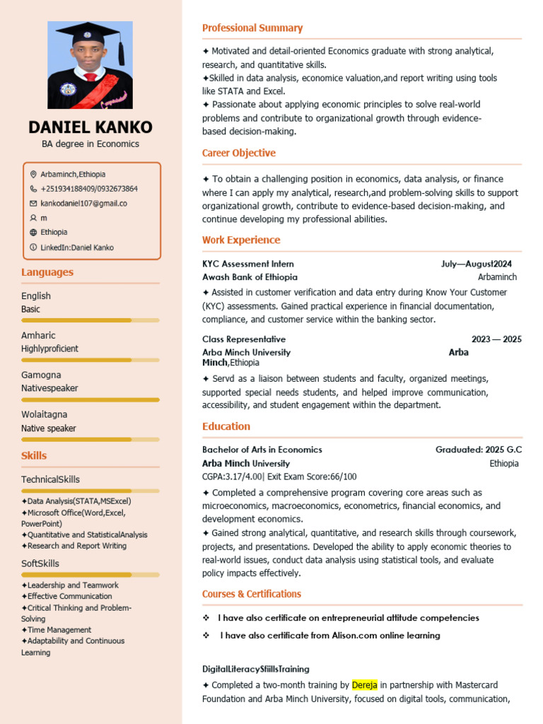 CV File DK | PDF | Economics | Data Analysis