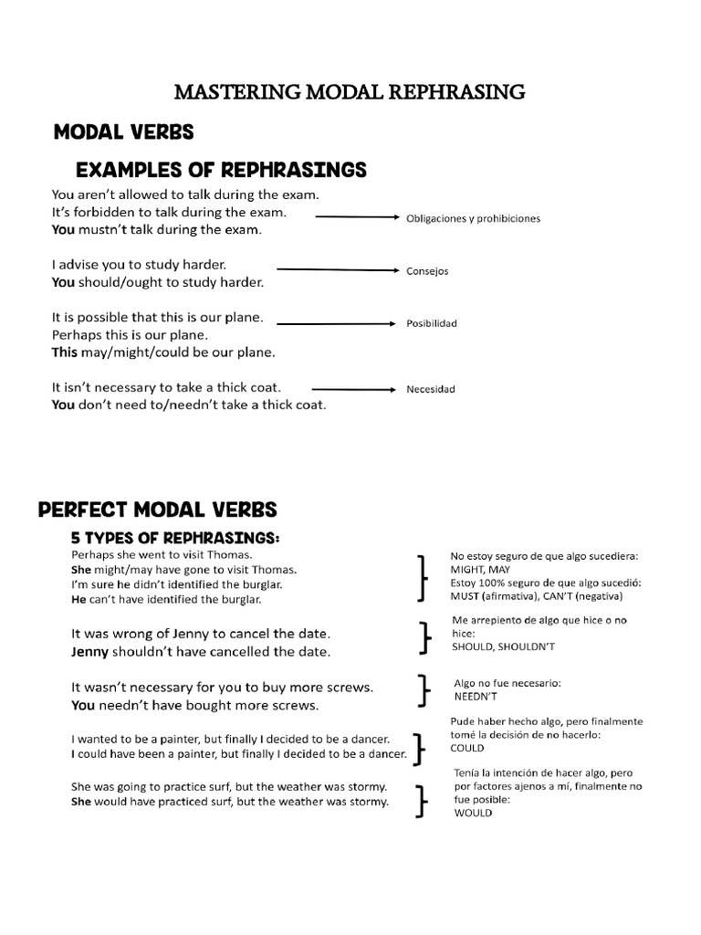 Mastering Modal Rephrasing | PDF