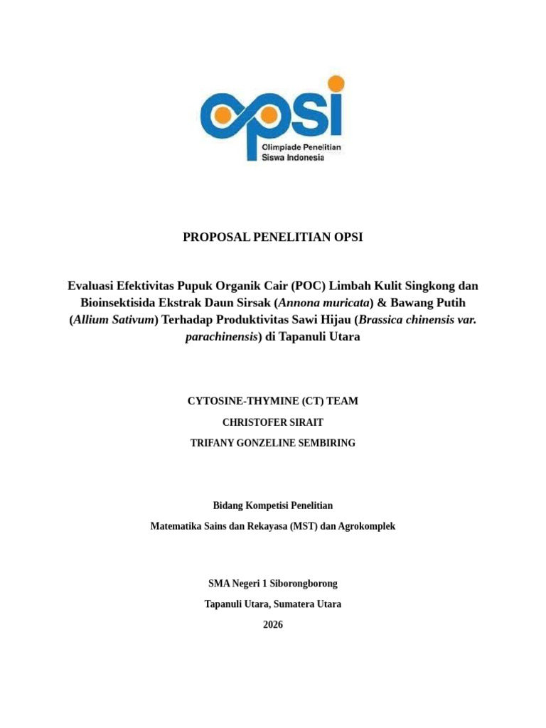 Proposal Penelitian Opsi | PDF