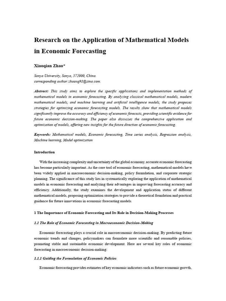 Research On The Application of Mathematical Models | PDF | Cross ...