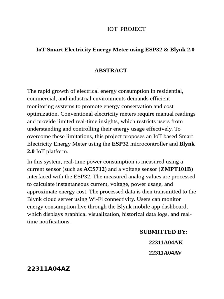 Iot Project Abstract | PDF