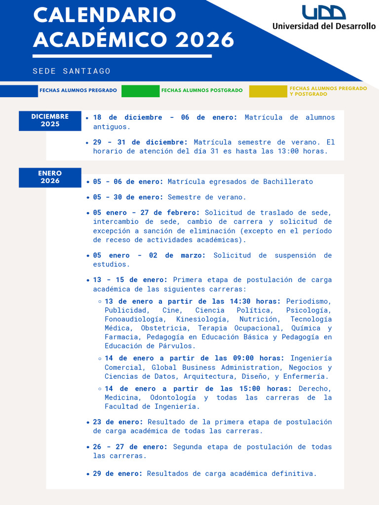 Calendario AcadeÃ Mico scl-2026 | PDF