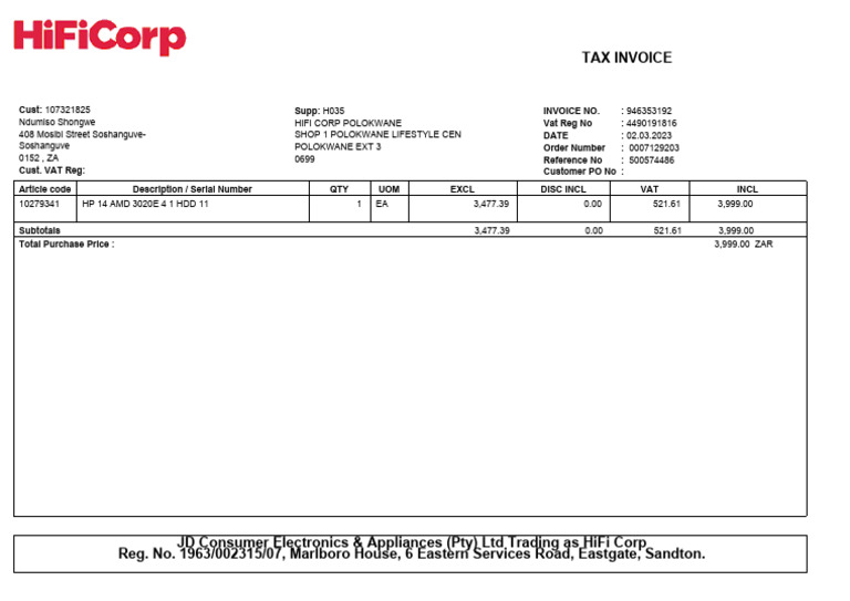 Electronic Invoice | PDF