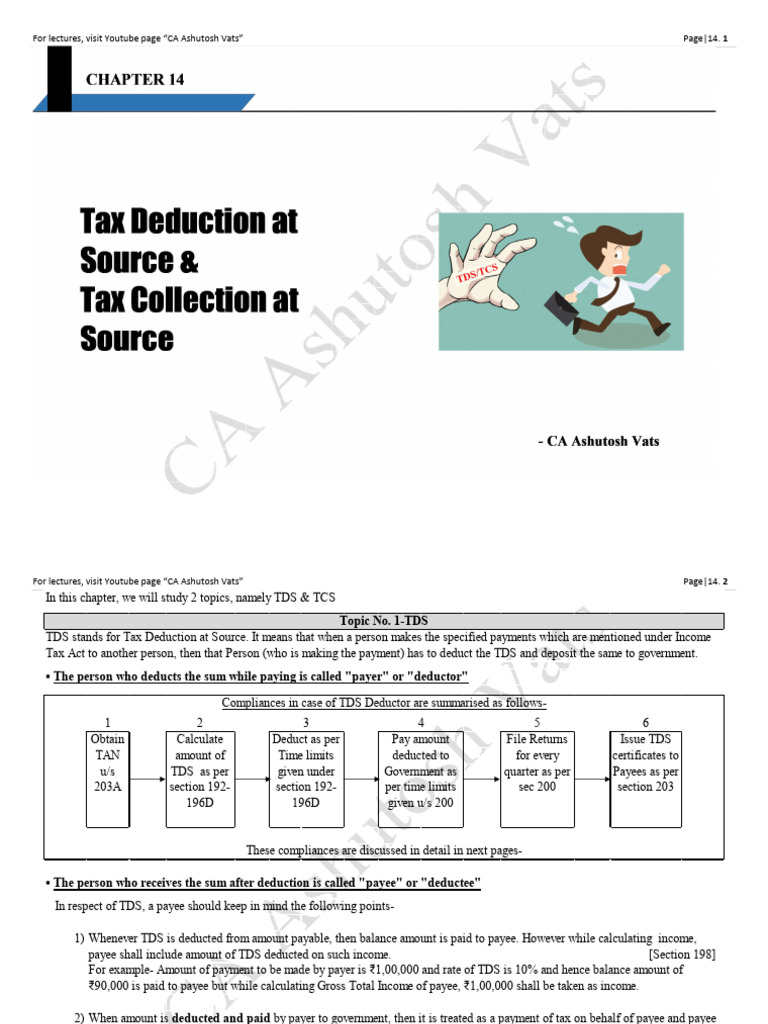 TDS notes | PDF | Payments | Taxes
