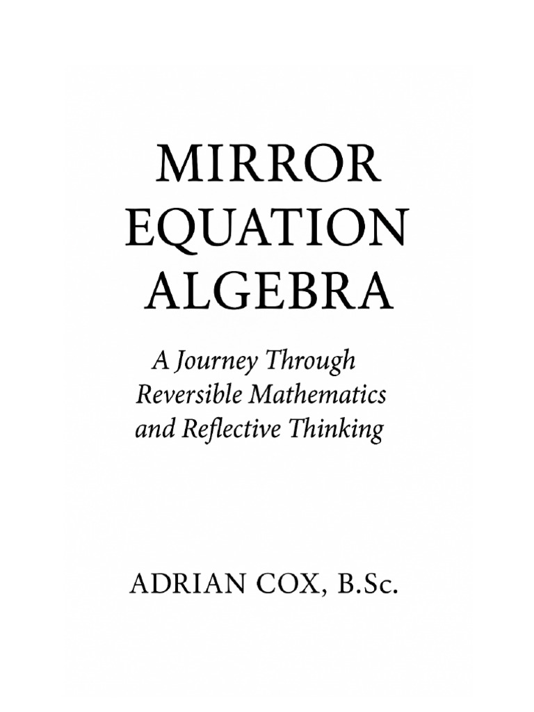 MEA Mirror Equation Algebra | PDF | Algebra | Group (Mathematics)